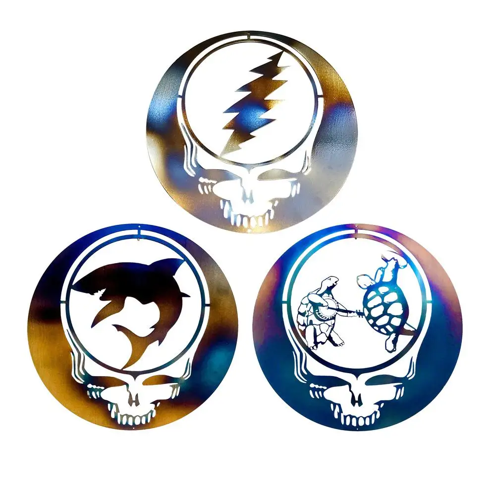 

Creative Metal Skeleton Head Wall Art Hollow Out Skull Silhouette Indoor Outdoor Wall Hanging Decoration For Halloween Party