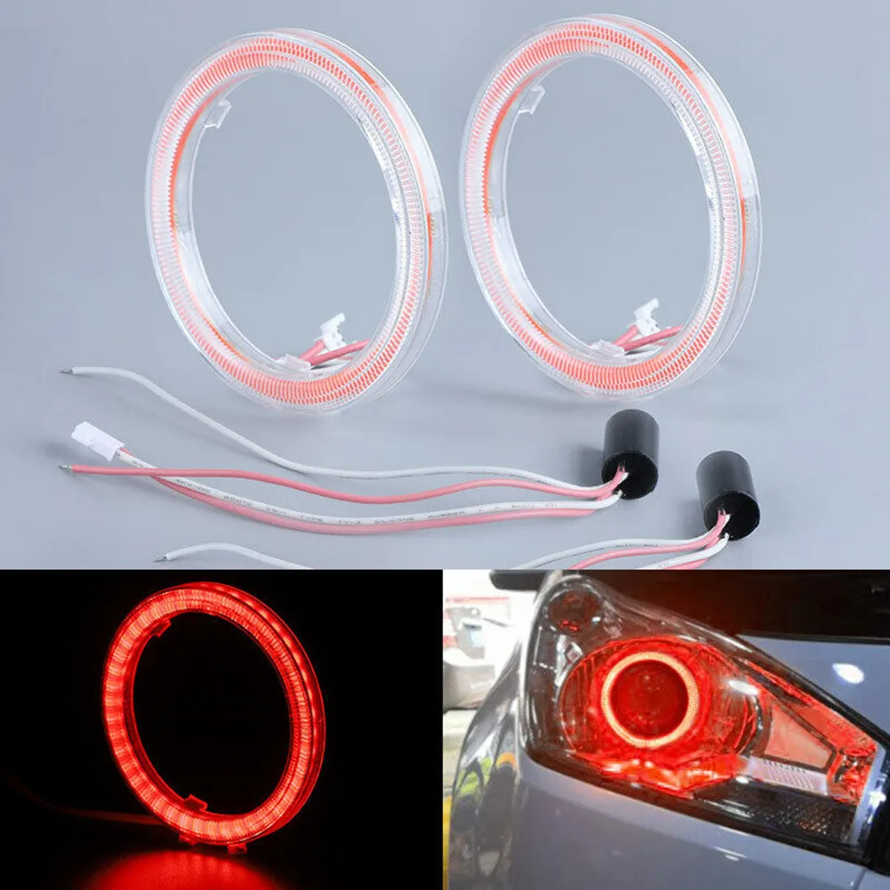 

Rings Headlight 12V Universal 2.5\\\" DRL Halo LED Light Parts Red Retrofit