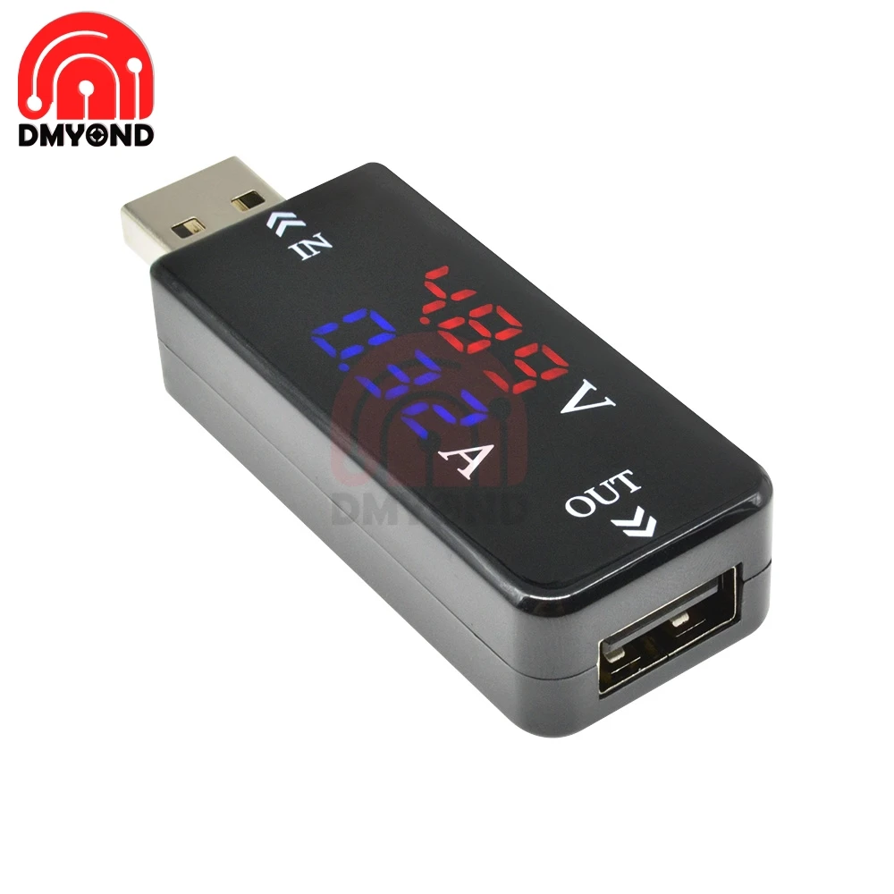 Двойной дисплей цифровой USB Измерение тока Вольт 3 В Voltege Вольтметр Амперметр