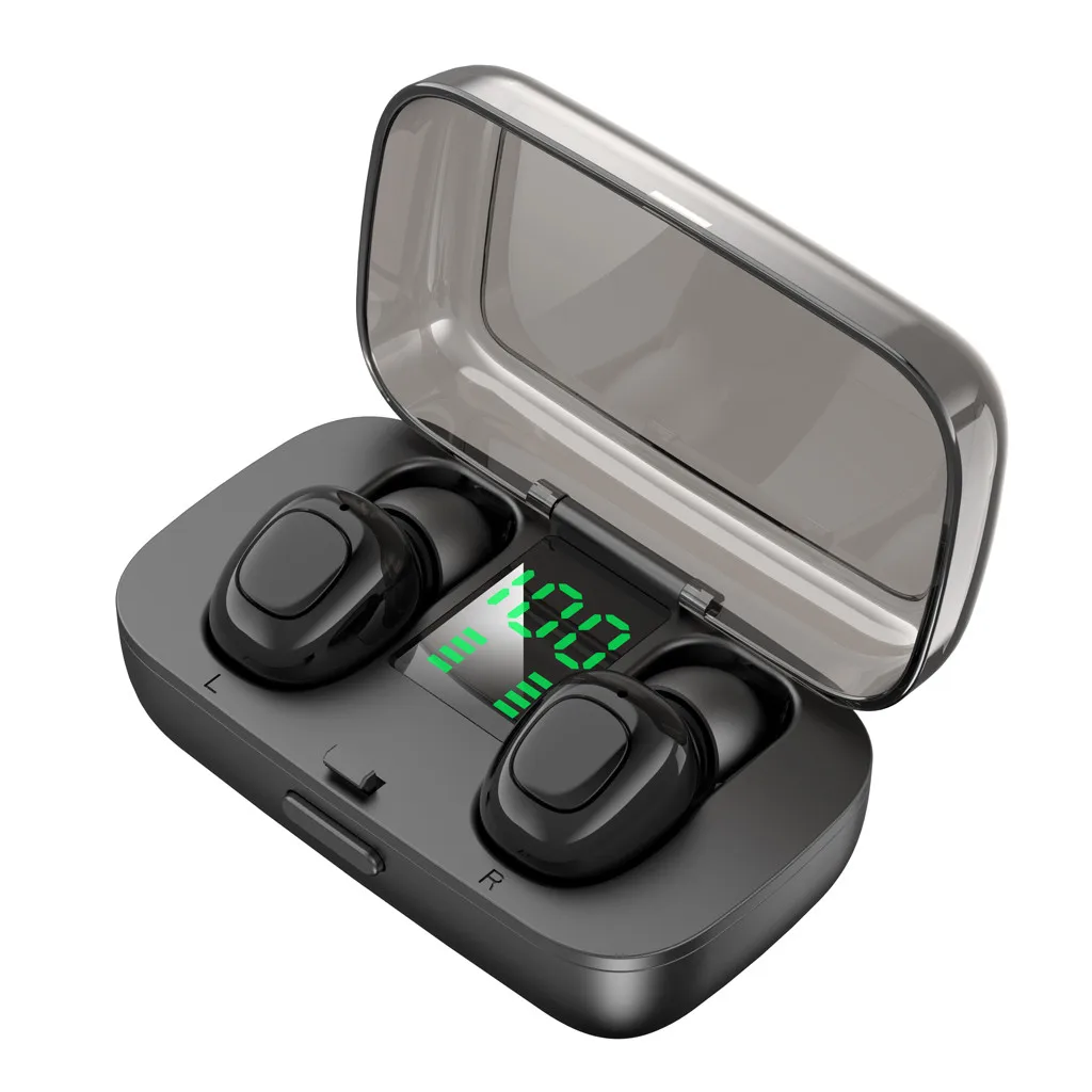Ouhaobin Беспроводной наушники Bluetooth V5.0 наушники-вкладыши TWS с светодиодный Дисплей