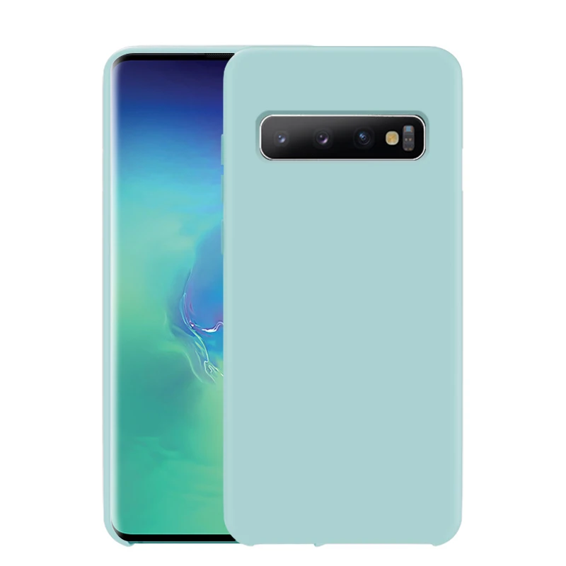 Light Blue Чехол для samsung S10, высококачественный мягкий силиконовый защитный чехол для samsung Galaxy S8, S9, S10 Plus, S10e, Note 8, 9, 10, силиконовый чехол - Цвет: Light Blue