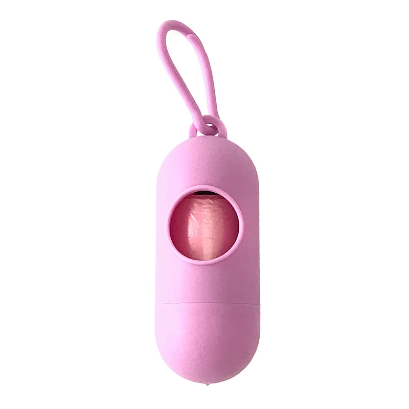 pink 1 шт., практичная для домашней Собаки Сумка для какашек, Диспенсер, держатель мусора, диспенсеры+ сумки для какашек, Набор домашних животных, собак, товары для уборки мусора - Color: pink
