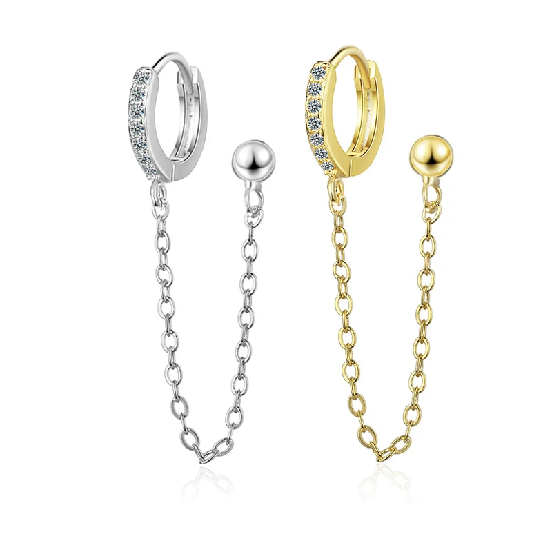 Женские серьги кольца из серебра 925 пробы с фианитом|Серьги-кольца| |