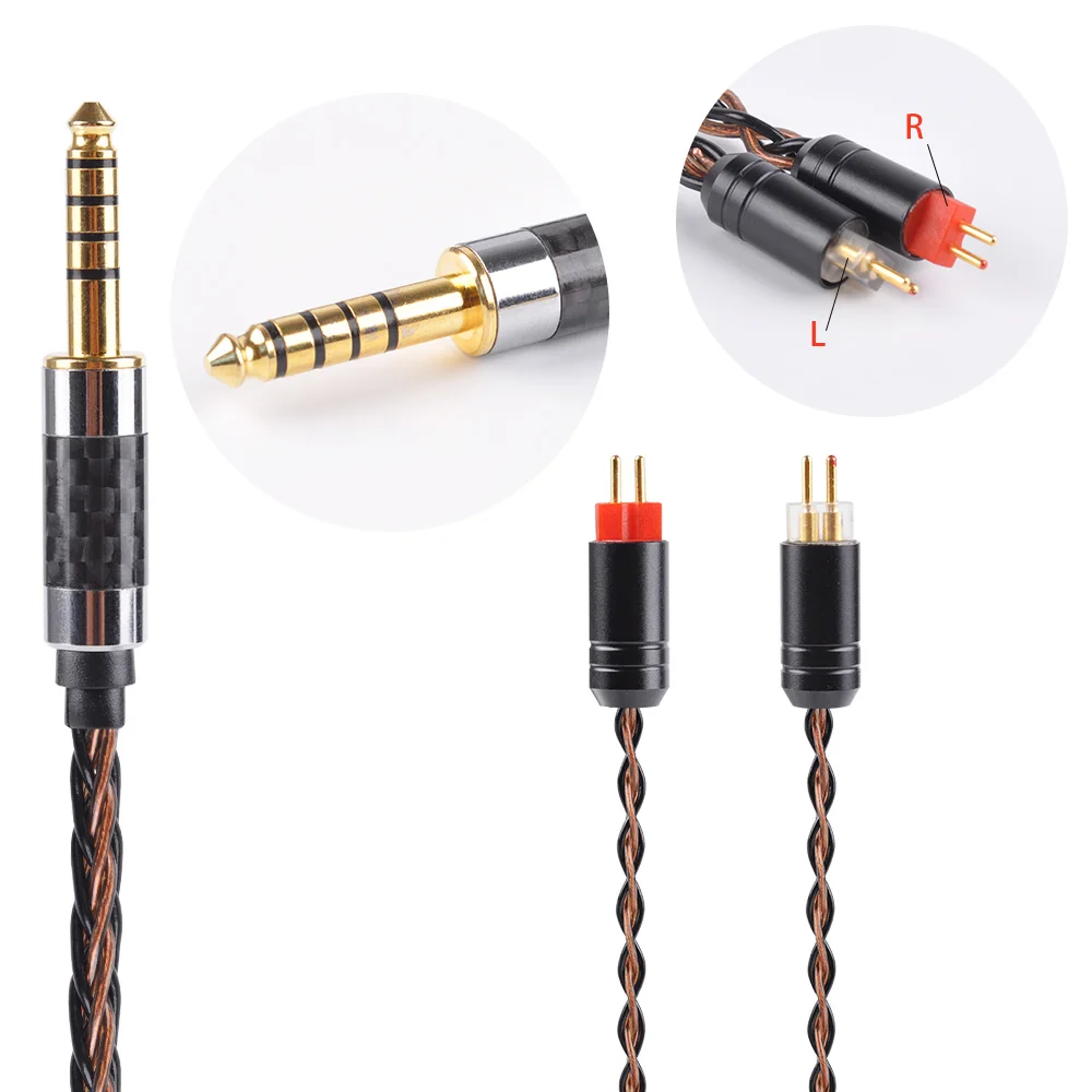Yinyoo 3,5/4,4/2,5 мм сбалансированный MMCX для Shure SE215 se535 se846 2Pin 8 ядер посеребренный кабель для наушников для ZS10 AS10 ZSN для TRN