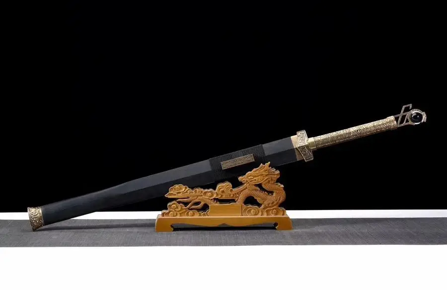 Quality WUSHU Sword Chinese characteristic Groove Manganese Steel straight Blade Cloud Jian