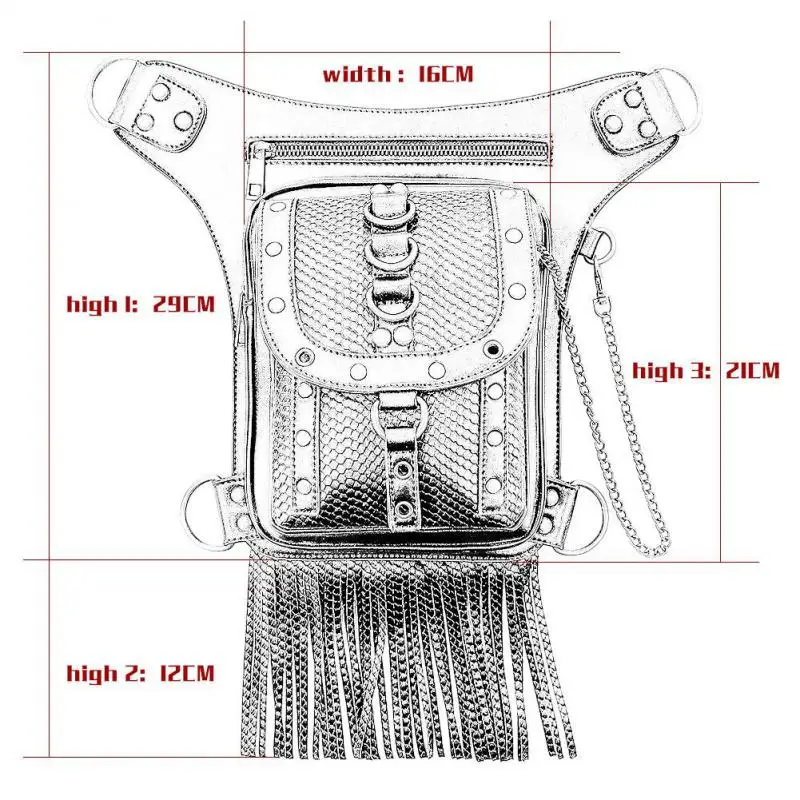 

YourSeason Moto Biker Ladies Waist Bag 2021 Steampunk PU Leather Multifunctional Female Shoulder Tassel Rivet Bags