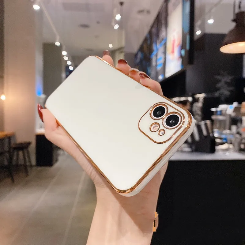 13 чехол роскошный позолоченный силиконовый гальванический защитный для