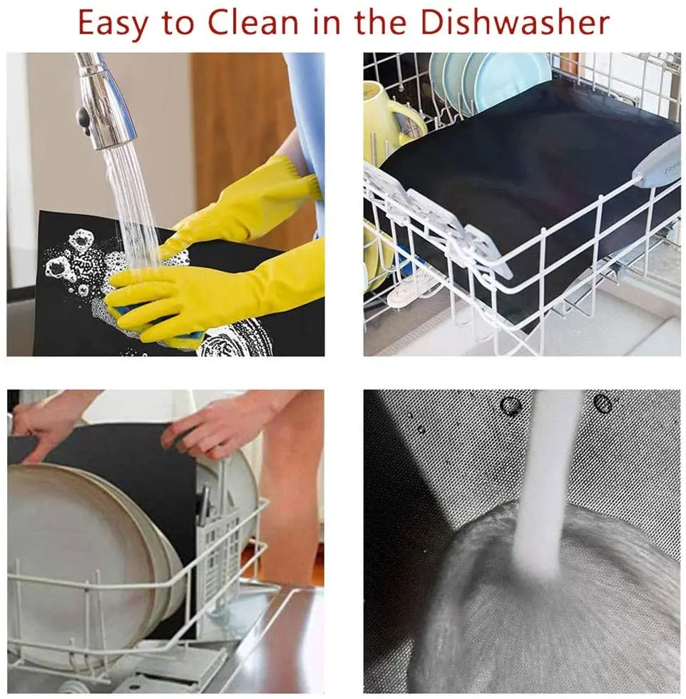 

10PCS Easy Cleaing Grill Mat Reusable BBQ Grill Pad 40*33cm Baking Mats PTFE Fiber Grill Roast Sheets BBQ Tools