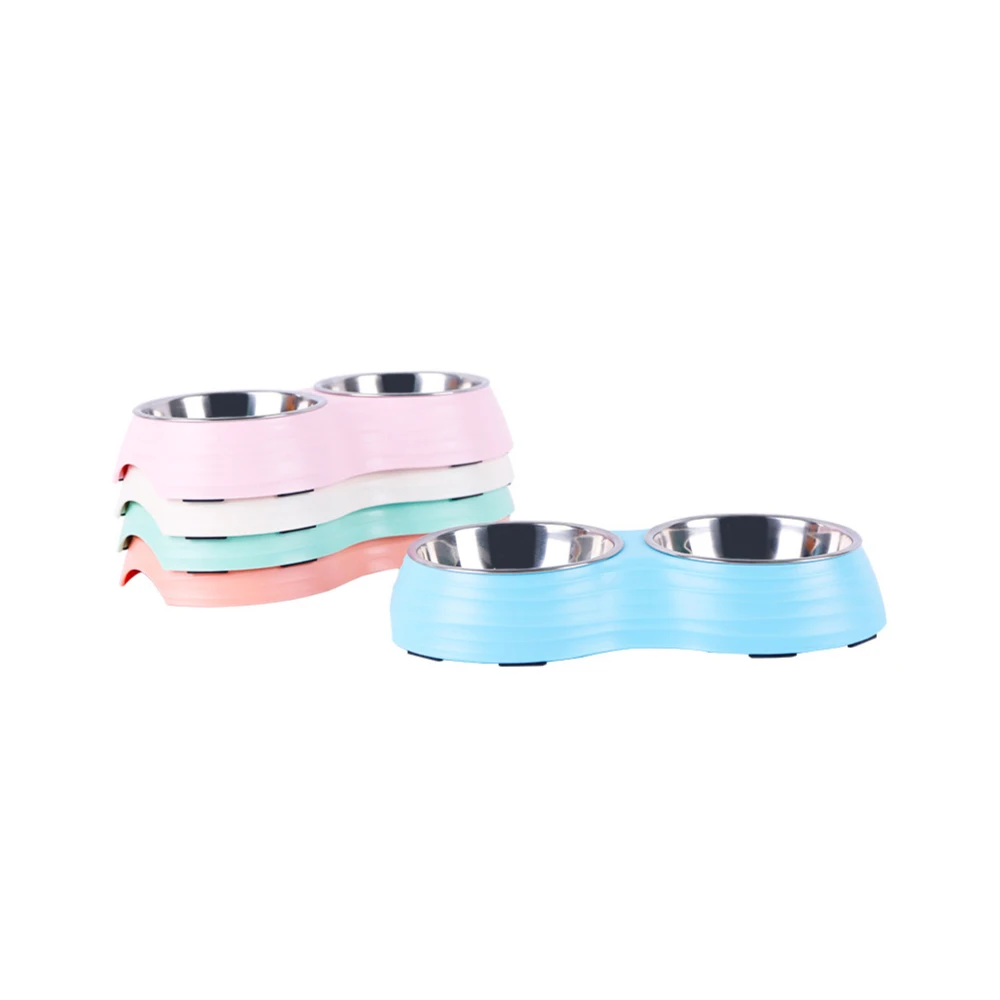 

Pet Dog Duble Bowls Kitten Food Water Feefer Stainless Steel Small Dogs Cats Drinking Dish Feeder Pet Tableware Comedero Perro