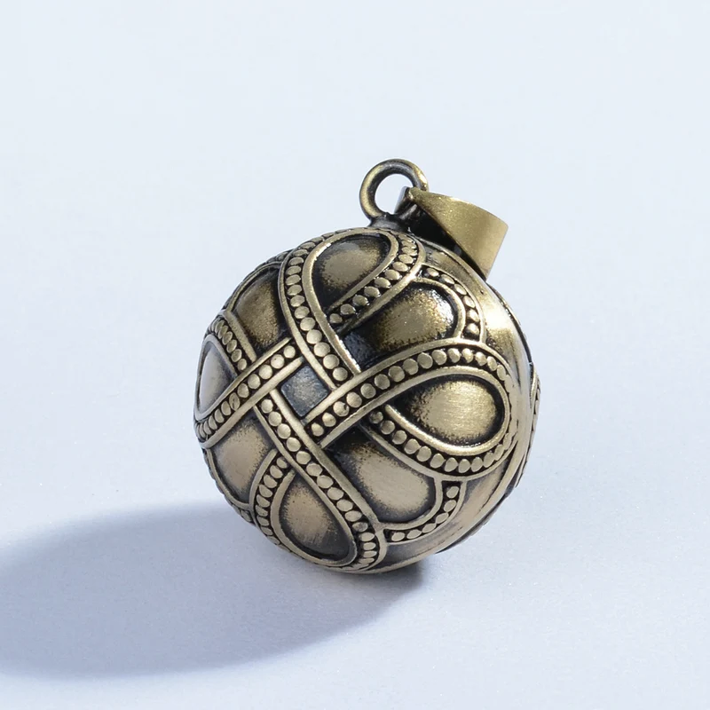 

EUDORA 20mm Vintage Bronze Mexican Bola Harmony Chime Ball Angel Caller Pregnancy Pendant Necklace for Women Fine Jewelry B325