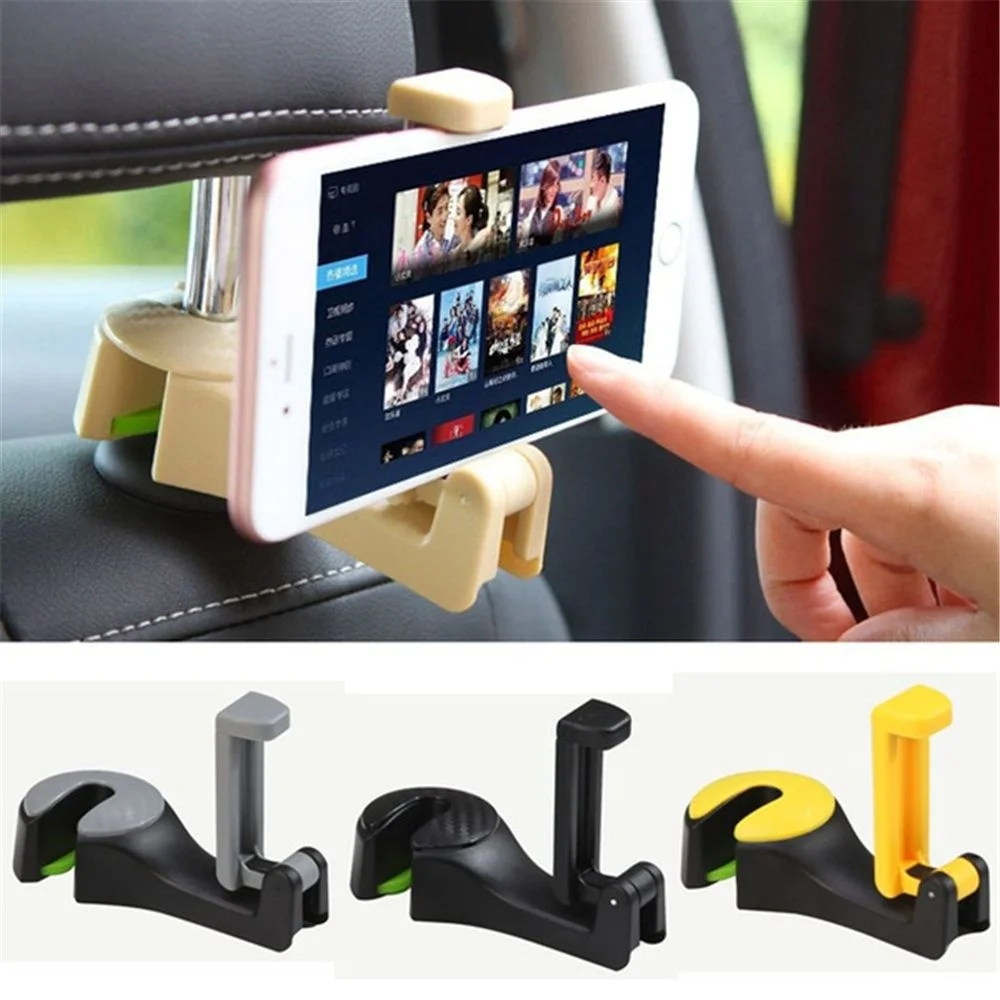 

2 in 1 Auto Car Multifunction Clips Organizr Back Seat Phone Holder Stand Headrest Hanger Hook Phone & GPS Car Mount Car styling