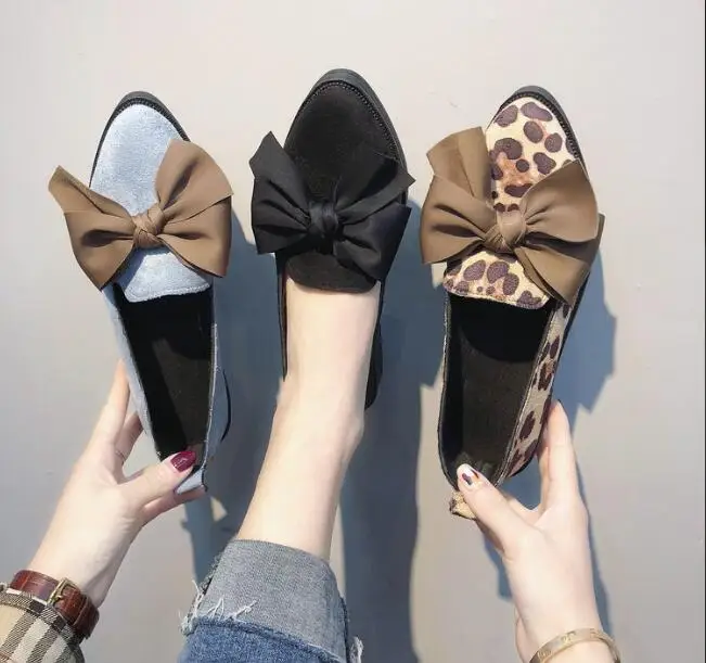 Туфли лодочки женские из флока заостренный носок квадратный каблук однотонные