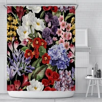 plant fabric shower bathroom curtain real shot rose flowers modern abstract mysticism waterproof bath curtains with 12 pcs hooks