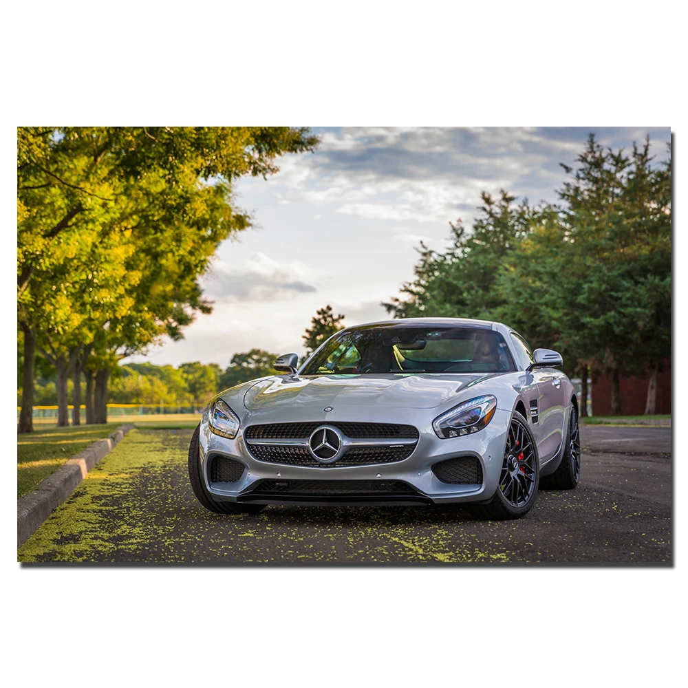 AMG GT плакат с суперкаром холст ткань печать на стене картины для декора