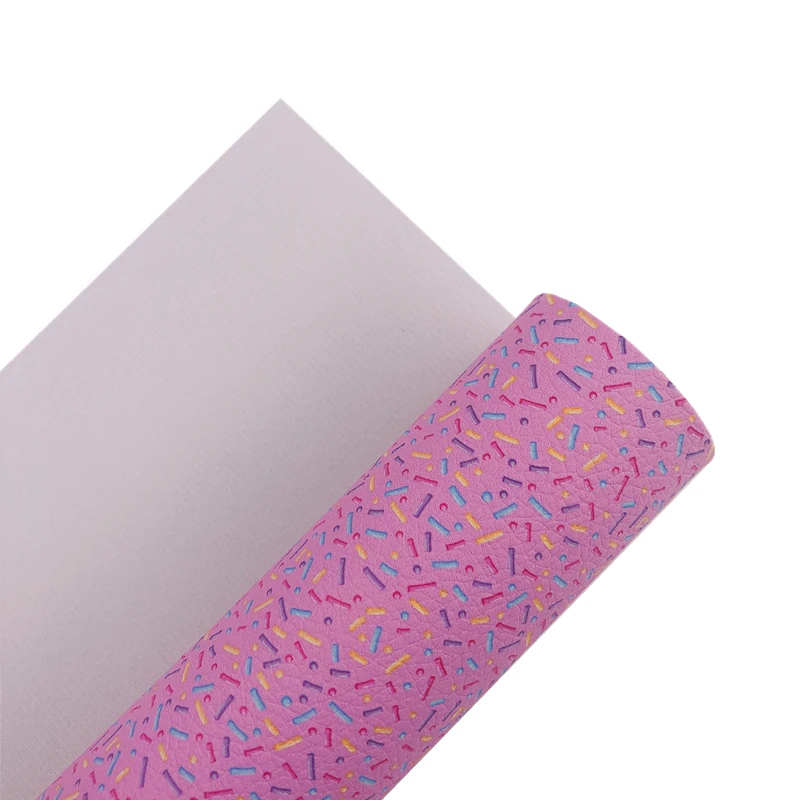 Новый Радужный 30x13 8 см/рулон Розовый фон пончик глазурь искусственная кожа для