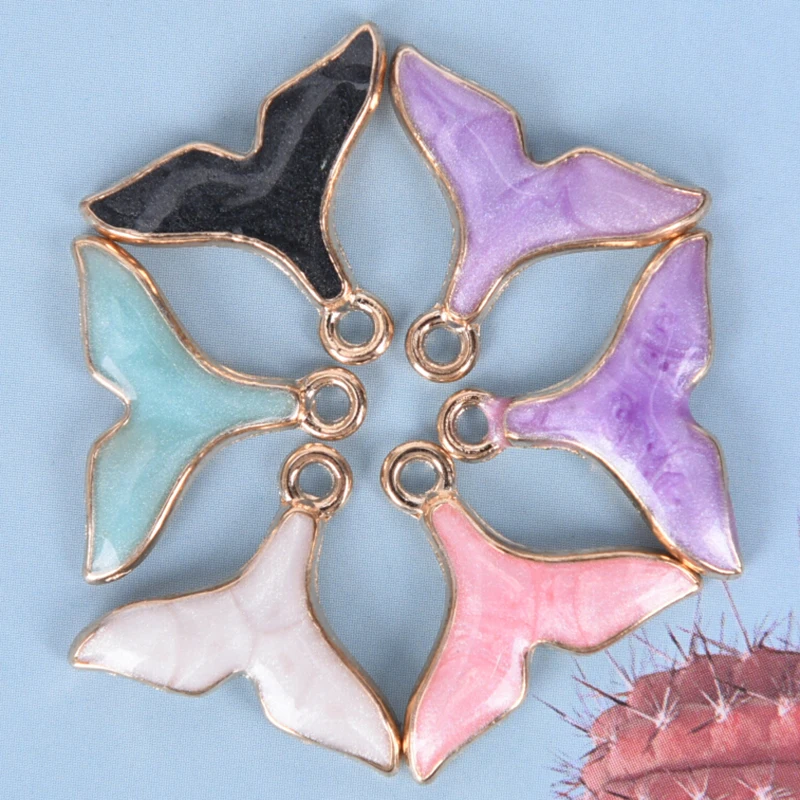 10 шт. 15x18 мм изысканная эмалированная капля масло хвост русалки подвески подвеска