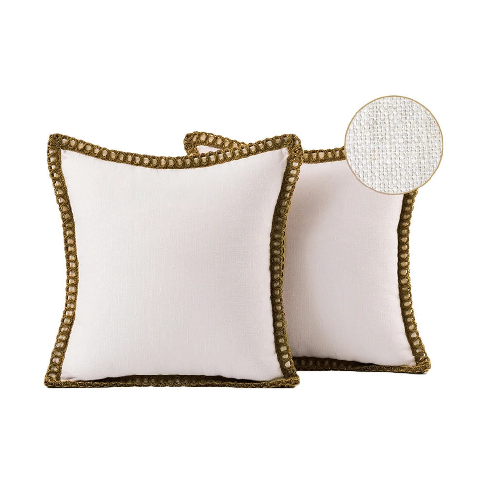 Льняные Наволочки однотонного цвета декоративное украшение для дивана в