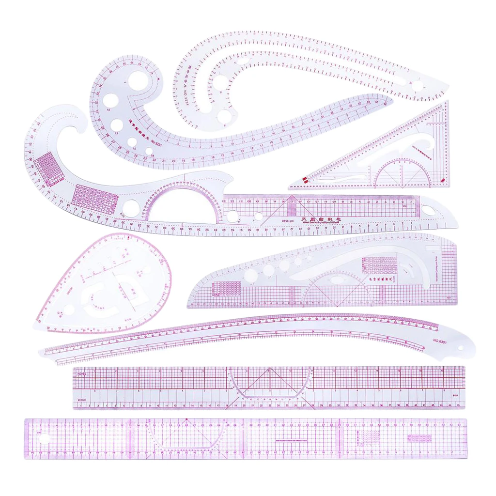 9pcs French Curve Straight Ruler Set For Tailor Dressmaking Clothing Design | Дом и сад
