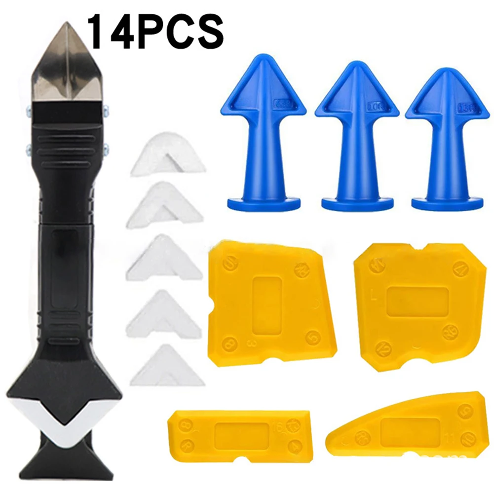 

14pcs Silicone Remover Sealant Smooth Scraper Caulk Finisher Grout Kit Tools Floor Mould Removal Hand Tools Set Accessories