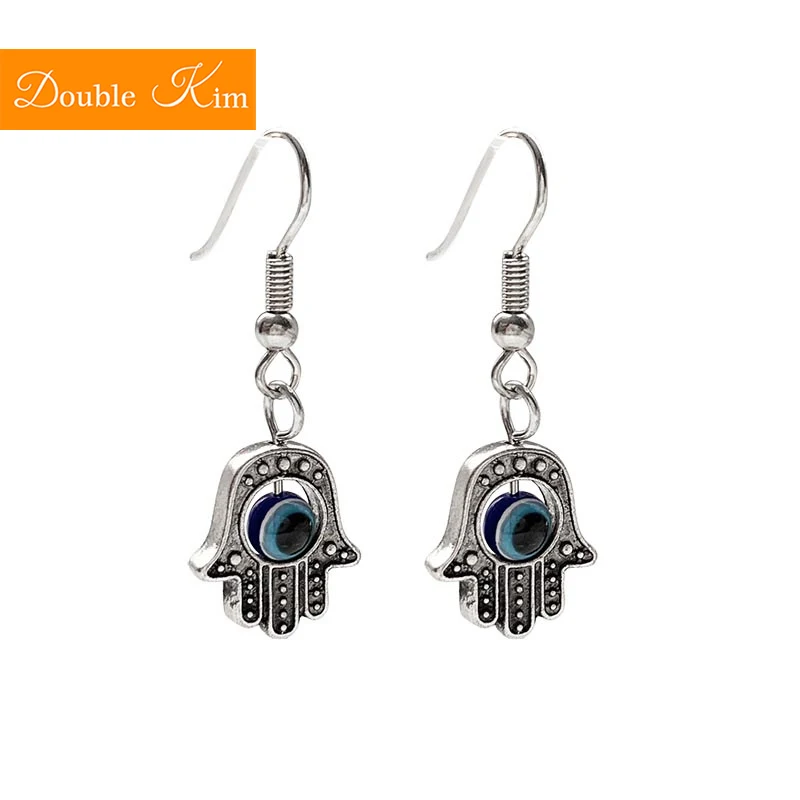 Рука Тима синий Демон глаз серьги гвоздики сплав инкрустированные циркон ушной