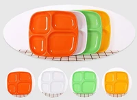 20pcs melamine 4 grid plate rectangular school canteen buffet dish snack meal tray plastic imitation porcelain tableware