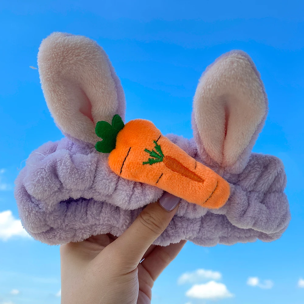 Забавная повязка на голову с морковными кроличьими ушками для лица улитки ободки