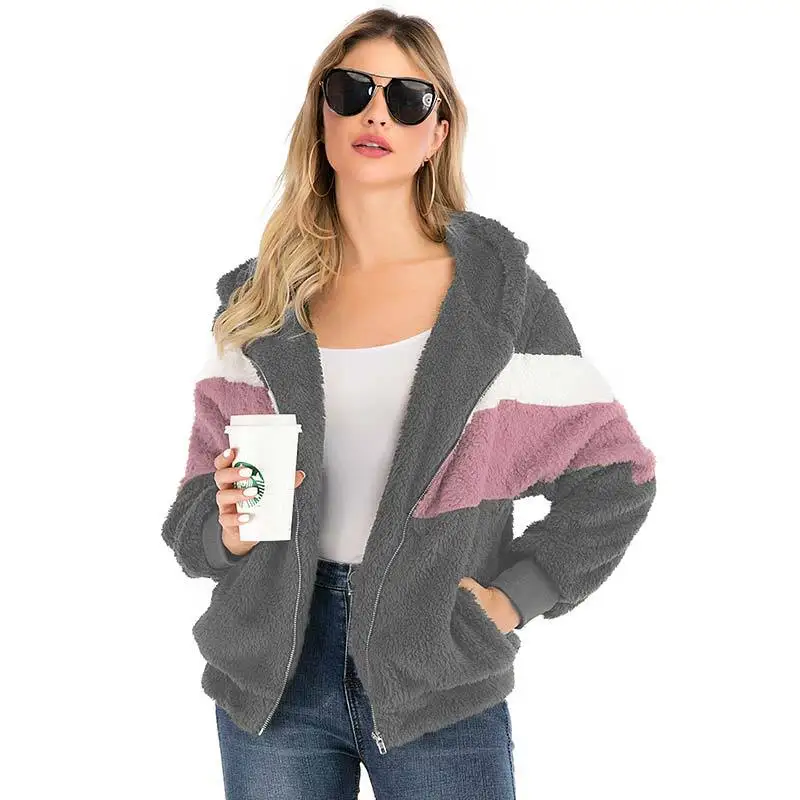 

2021 Female Winter Coat Oversized Zipped Jacket Women Clothing Vintage Clothes Casual Quilted Coats Fluffy Hoody Veste Jackets