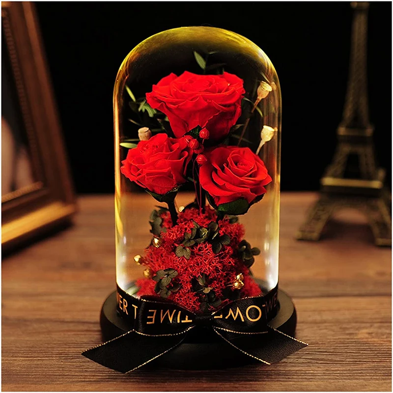 

Valentines Day Eternal Rose Glass Girlfriend LED Light Foil Flower Mothers Day Wedding Decor Birthday Bridesmaid Valentine Gift