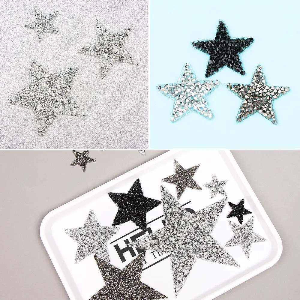 1pc Star Motifs Rhinestone Patches Pentagram Sticker Thermal Transfer Hotfix Clothing Accessories DIY Crafts | Дом и сад