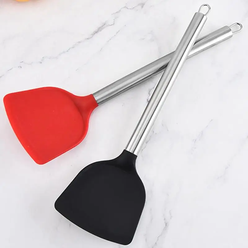 

Silicone Turner Heat Proof Spatula Cooking Turner Stainless Steel Handle Durable Cookware Kitchen Cooking Tools Cocina Accesorio