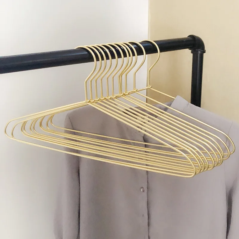 

10 pcs Clothes Hangers Heavy Duty Metal Strong Non-Slip Clothing Coat Hanger For Bedroom TH
