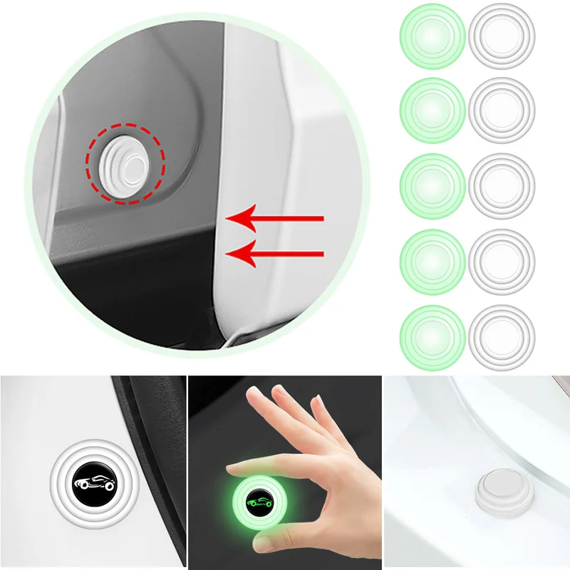 

Luminous Car Door Anti-collision Silicone Pad Auto Door Closing Soundproof Buffer Gasket Anti-shock Glowing Sticker Pads