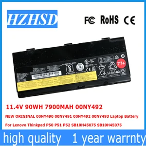 11 4v 90wh 7900mah 00ny492 new original 00ny490 00ny491 493 laptop battery for lenovo thinkpad p50 p51 p52 sb10h45075 sb10h45075 free global shipping