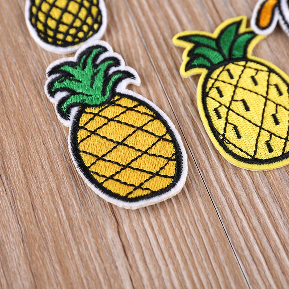 1Pc Cartoon Embroidery Patch Cactus Pineapple Iron On Sew DIY Clothes Stickers Decorative Appliques | Дом и сад
