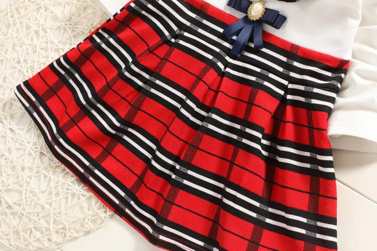 Осенние платья в полоску с оборками для девочек от 0 до 4 лет Детские клетку
