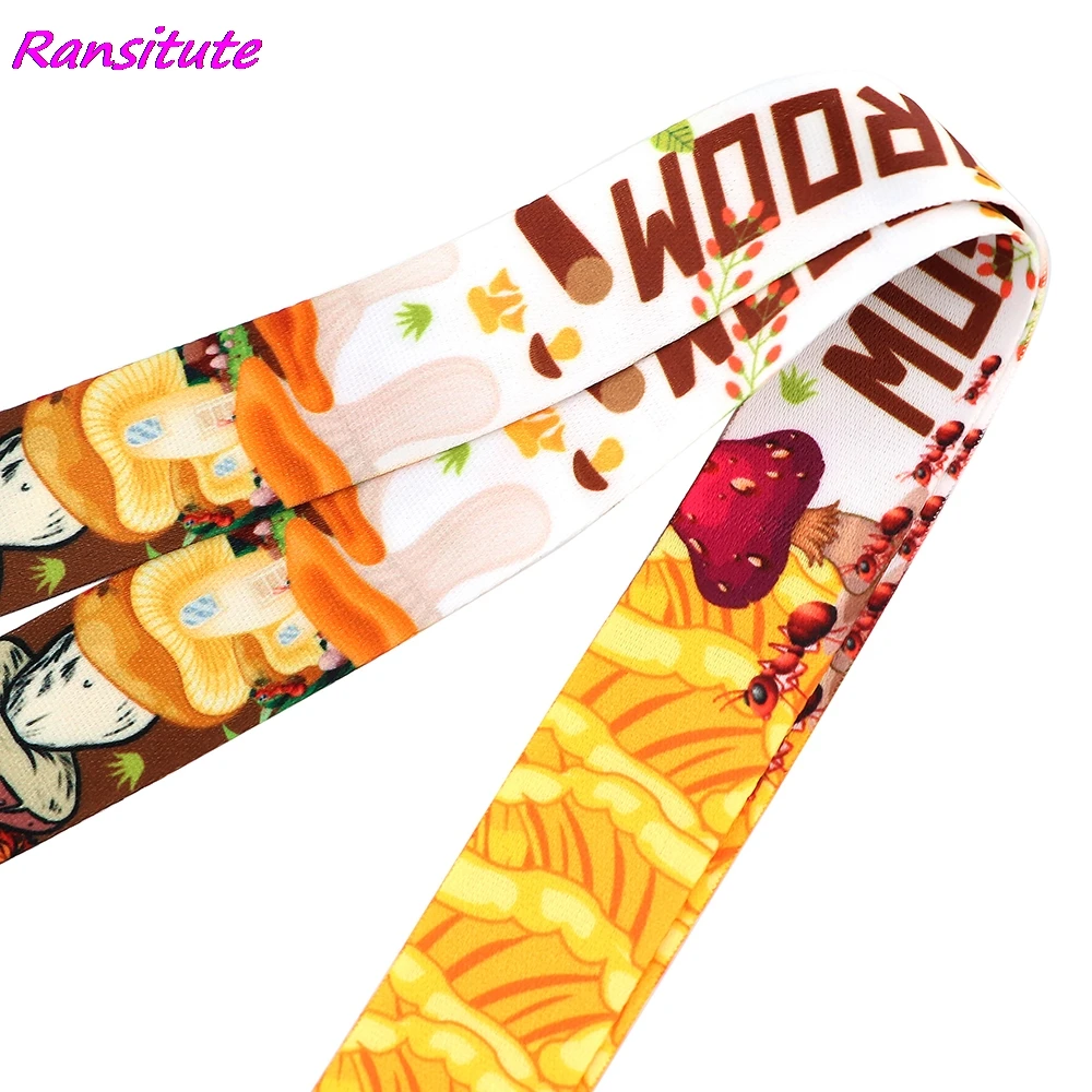 Ransitute R2179 Kawaii грибы ремешки удостоверение личности-брелок для ключей Id карты Пасс