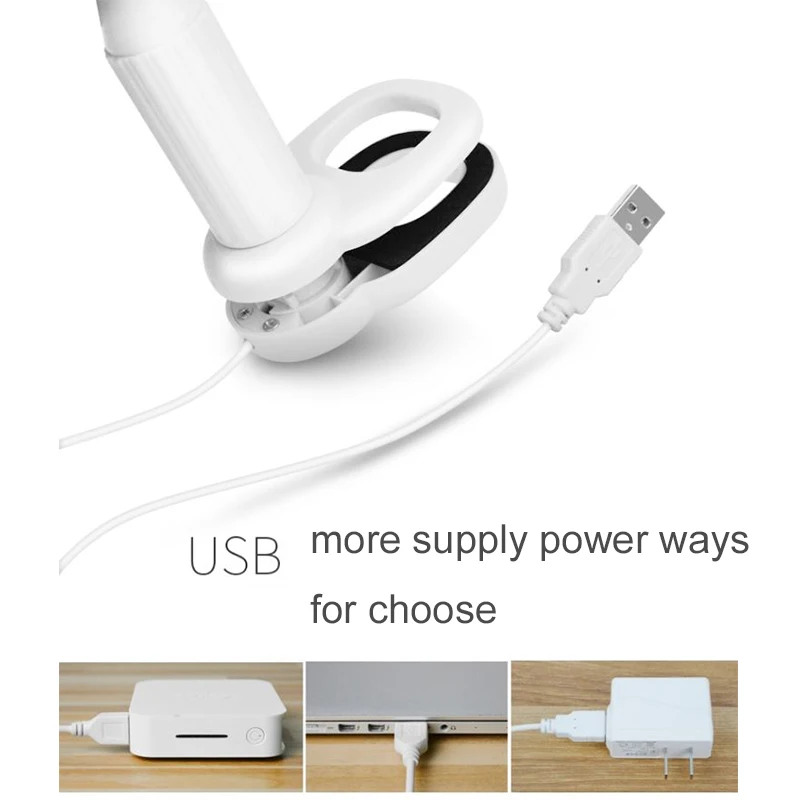 Гибкая регулируемая настольная лампа гибсветильник Вращающаяся для чтения с USB