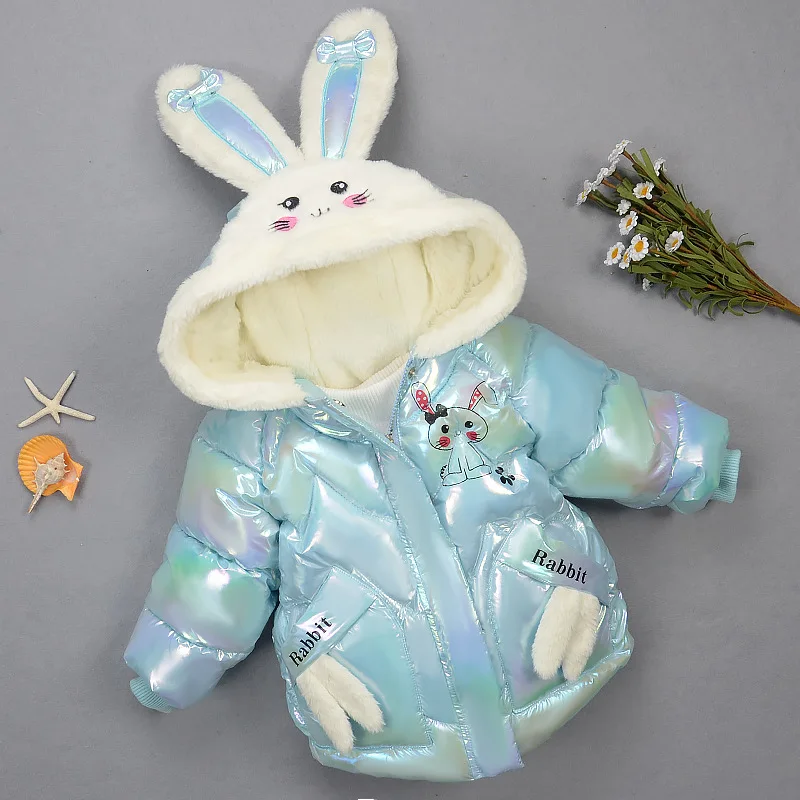 

Girl baby bright down cotton-padded jacket 2020 new thick girl cotton-padded jacket short foreign style baby winter coat