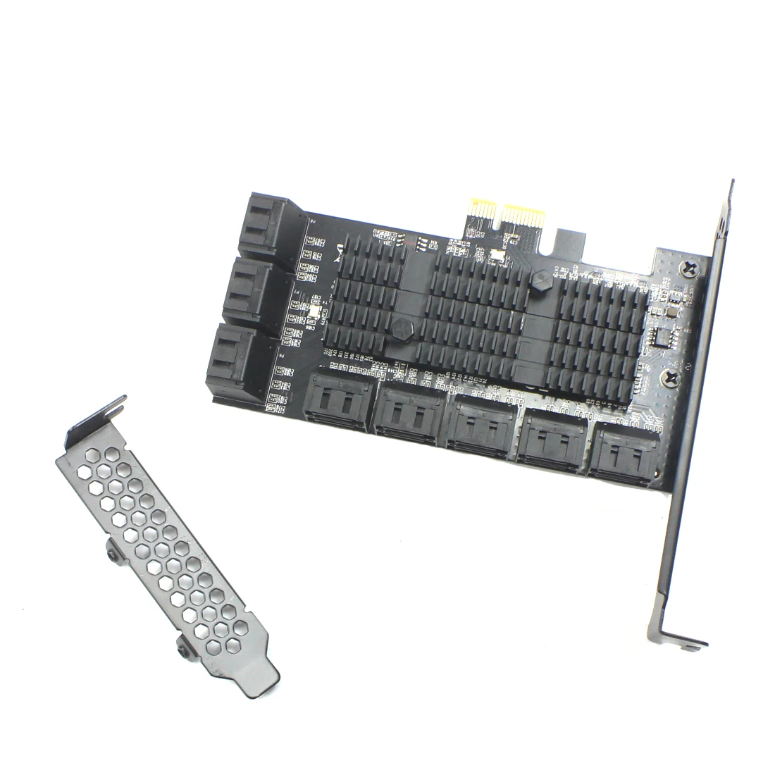 Adaptador SATA PCIE 1X, 5/8/10/16 puertos PCIE X4 X8 X16 a SATA 3,0, tarjeta de expansión con elevador de velocidad de 6Gbps, controlador SATA PCI Express III