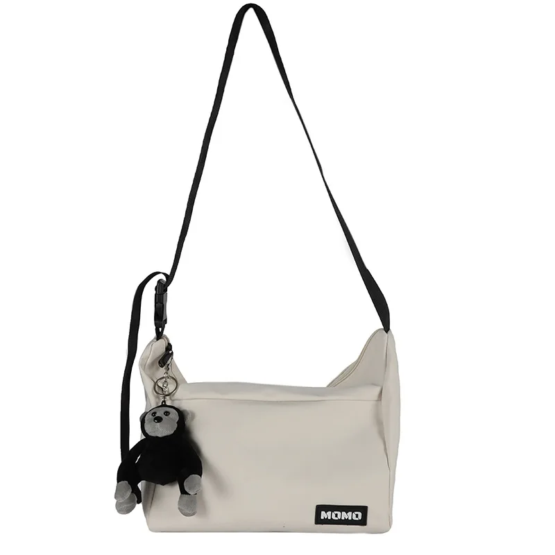 

Simple Casual Women Men Crossbody School Bag Students Nylon Shoulder Large Capacity Casual Tote Couples Bag