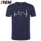 Футболка REM Хлопковая мужская с рисунком сердцебиения, смешная рубашка в стиле Харадзюку, топ в стиле хип-хоп, уличная одежда для фитнеса в стиле Харадзюку