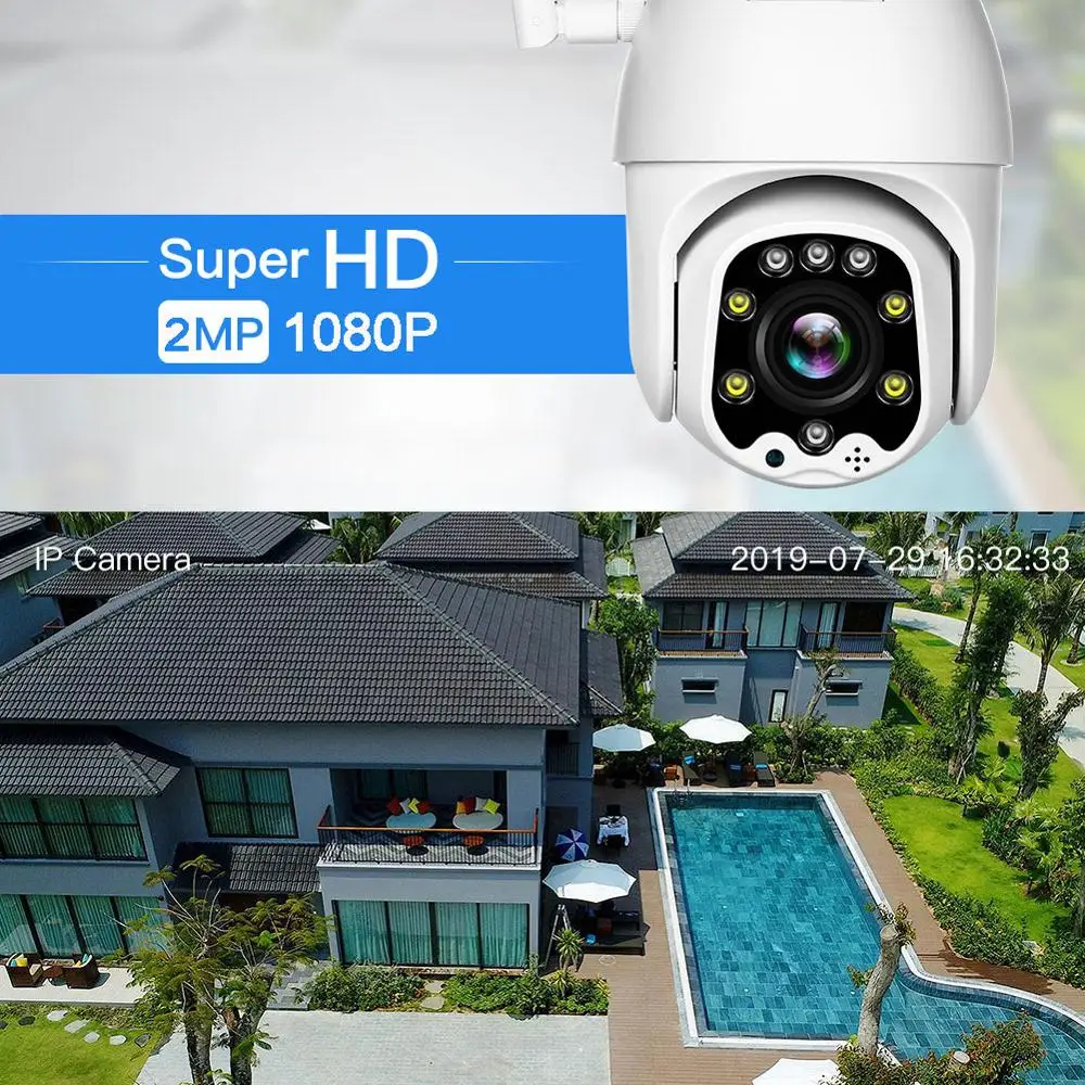 1080P IP камера wifi IP66 Водонепроницаемая уличная PTZ скоростная купольная onvif CCTV Ipcam