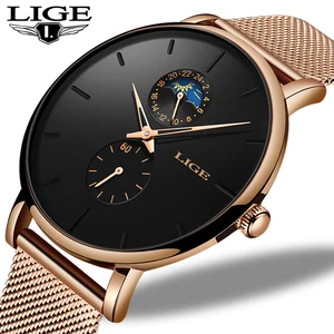 LIGE Top Brand Luxury Watch For Womens Fashion Ladies Casual Watches Steel Waterproof Quartz Wrist W