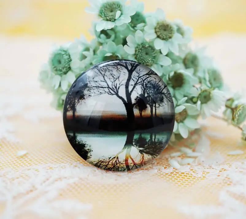 2PCS/lot Round 30MM life Tree Glass Cabochon for make bracelet necklace Jewelry women earring pins brooch craft supply | Украшения и