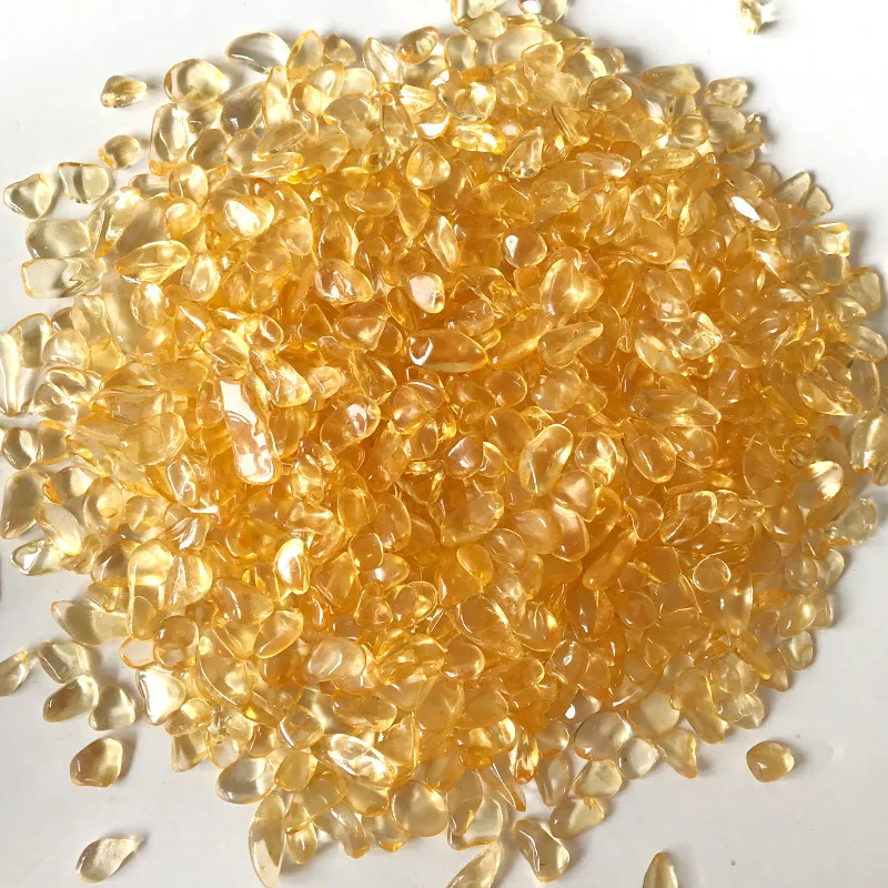 

100g Natural Stone Mineral Crystal Yellow Quartz Gravel Home Decoration Healing Crystal Purification Degaussing Wheel Pulse