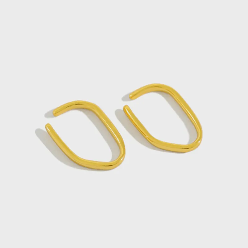 Висячие серьги без ушей с геометрическим золотым зажимом серебро 925 пробы Инс