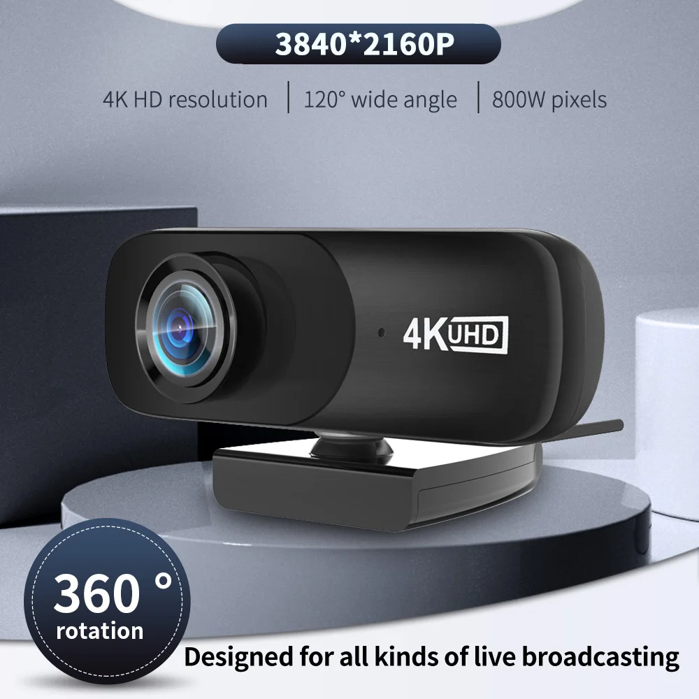 TISHRIC C160 4K 3840*2160 Webcam Web Cam Camera With Microphone For Computer Live Broadcast Video Calling Conference | Компьютеры и