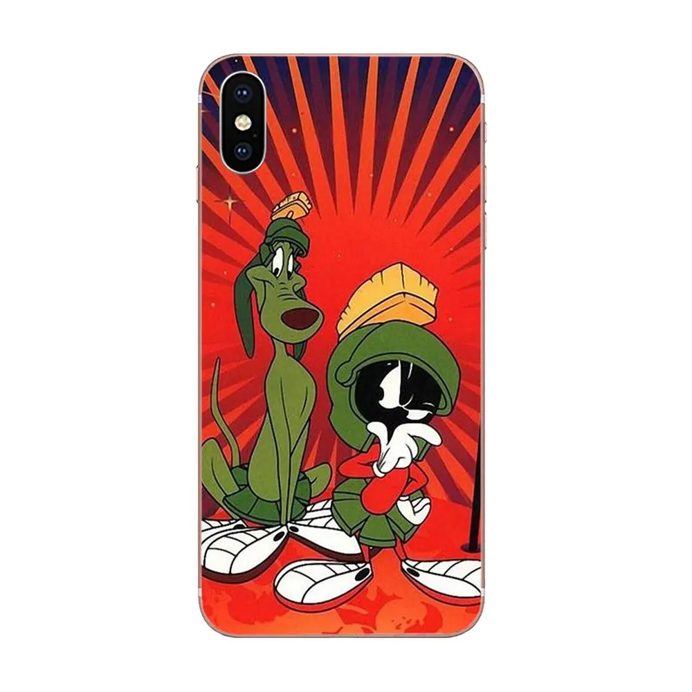 Мягкий Твердый чехол из ТПУ для Apple iPhone 4 4s 5 5C 5S SE 6 6S 7 8 Plus X XS Max XR Cute Looney Tune Marvin The Martian