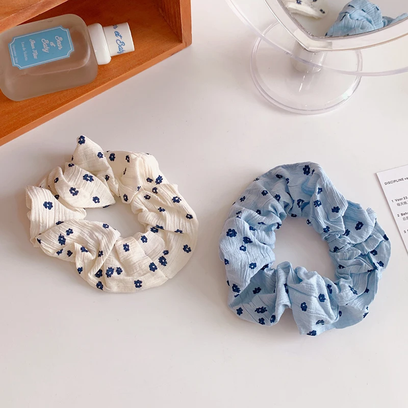 

Japanese literary hair circle Satin for women Solid Color Dot Elastic Hair Bands girl fashion Ponytail Holder Rope Accessories