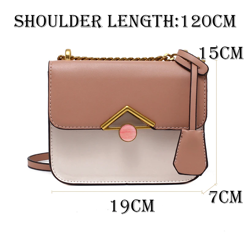 

Contrast color Flap Crossbody bag 2020 Fashion New High quality PU Leather Women's Designer Handbag Chain Shoulder Messenger Bag